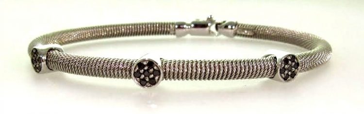 White Gold Cord Bangle