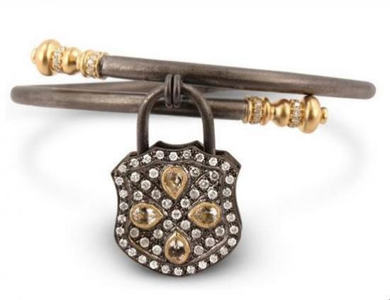Interchangeable Diamond Padlock Bracelet