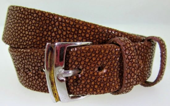 Brown Triple Wrap Textured Leather Bracelet