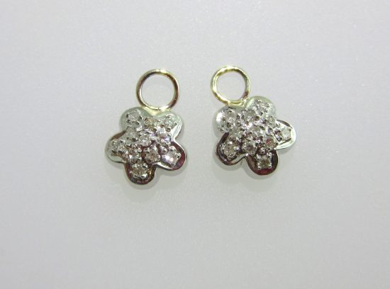 Small Diamond Flower Earring Charms