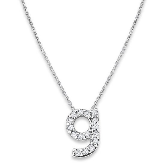 "G" Diamond Baby Typewriter Initial Necklace