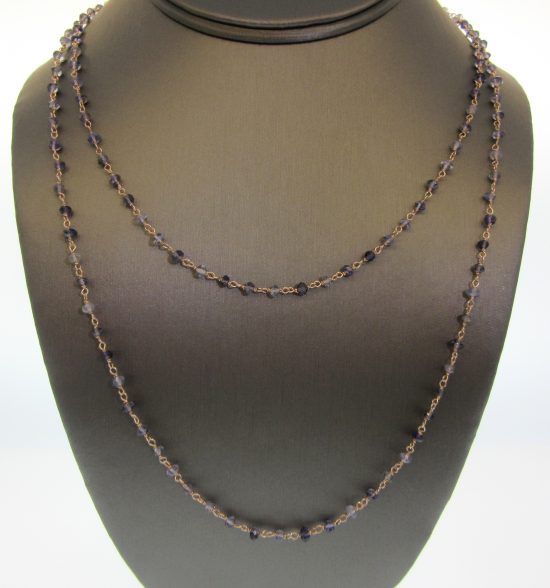Rough Cut Blue Topaz by the Yard Necklace