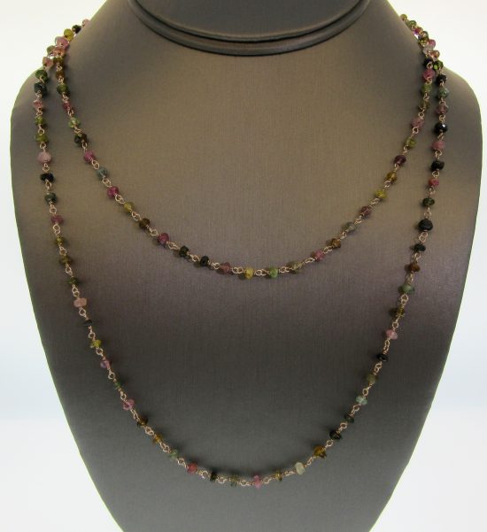 Rough Cut Mixed Sapphire by the Yard Necklace