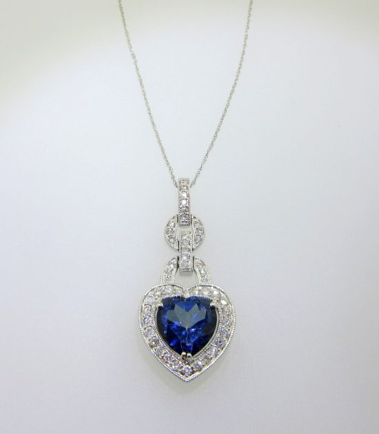 Diamond & Blue Topaz Pendant 