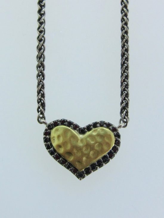 Small Hammered Gold Heart Pendant