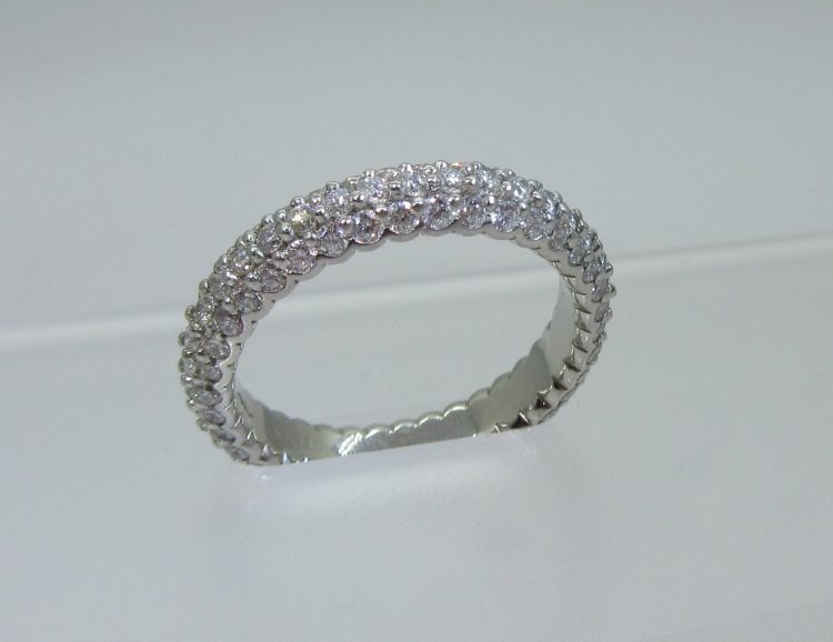 Three Sided Pave Diamond Band