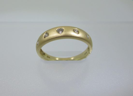 Brushed Gold Diamond Band