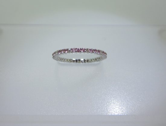 Pink Sapphire & Diamond Eternity Band 