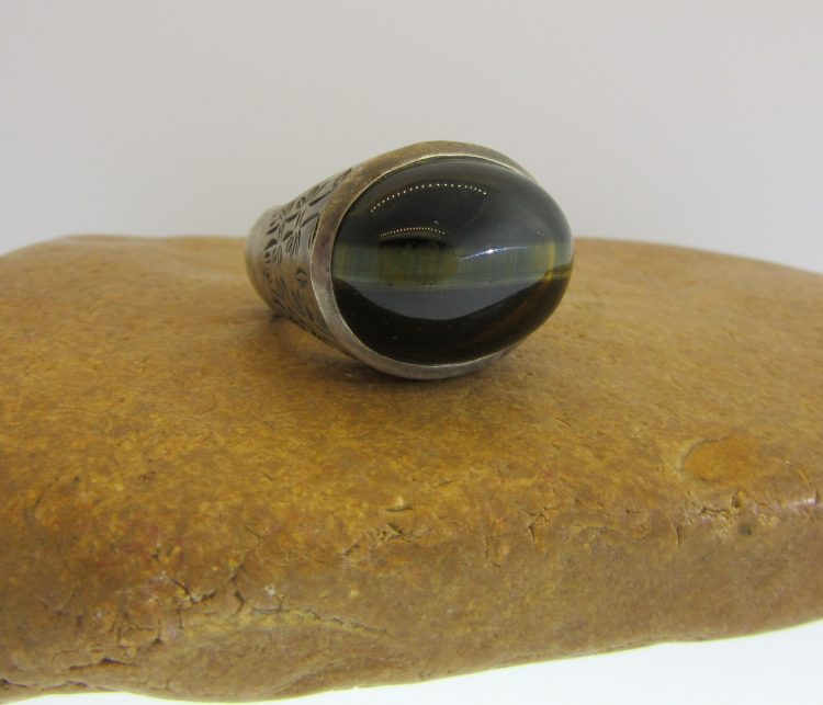 Tiger Eye Bamboo Ring