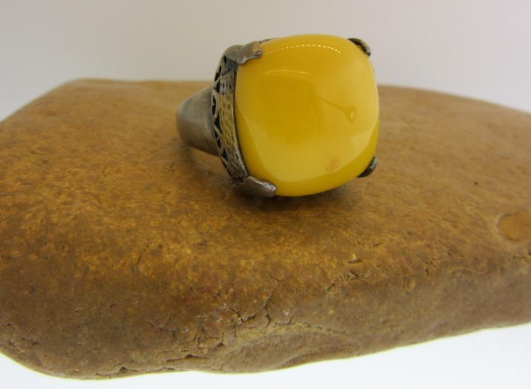 Square Amber Ring