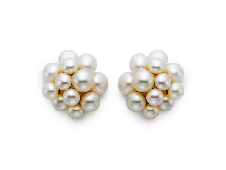 MASTOLONI - 18K Yellow Gold 4-6MM White Button Freshwater Pearl Earring
