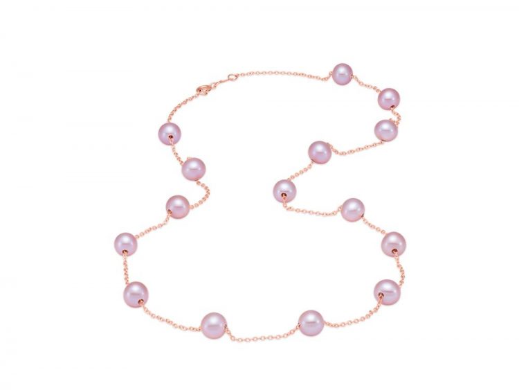MASTOLONI - 14K Rose Gold 5.5-6MM Pink Round Freshwater Pearl Necklace 17 Inches