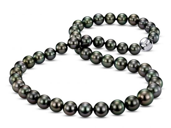 Beautiful 10-13MM Gray Coin Akoya Pearl Necklace 17" 