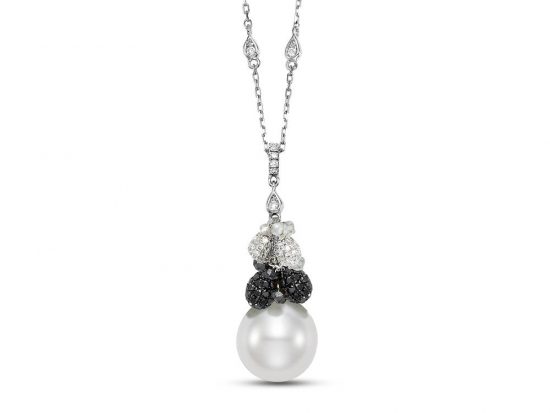 MASTOLONI - 18K White Gold 12.2-13MM White Drop Shaped South Sea Pearl Necklace 2.75 TCW 18 Inches