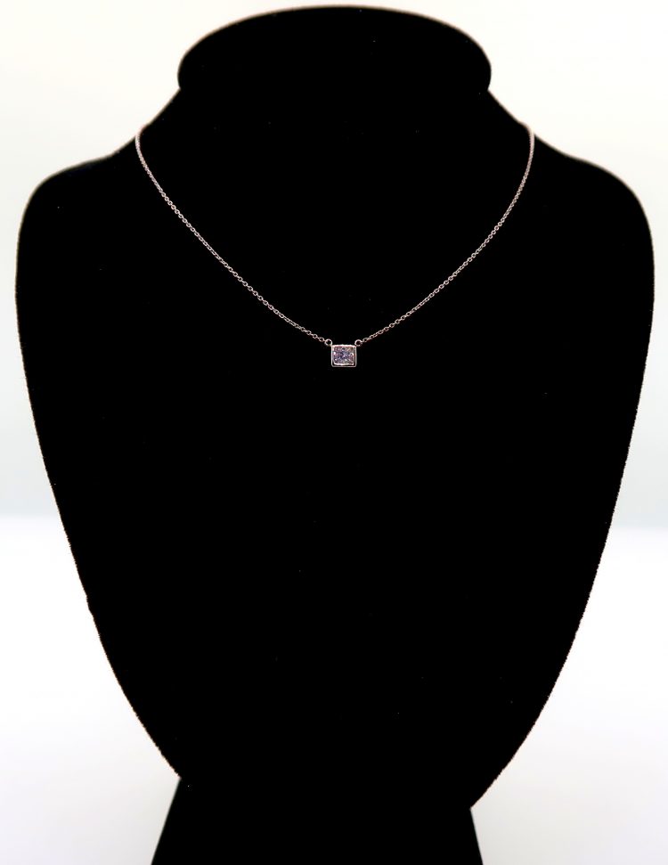 Minimalist Princess Cut Diamond Pendant