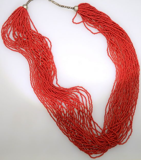 Multistand Coral Bead Fashion Necklace